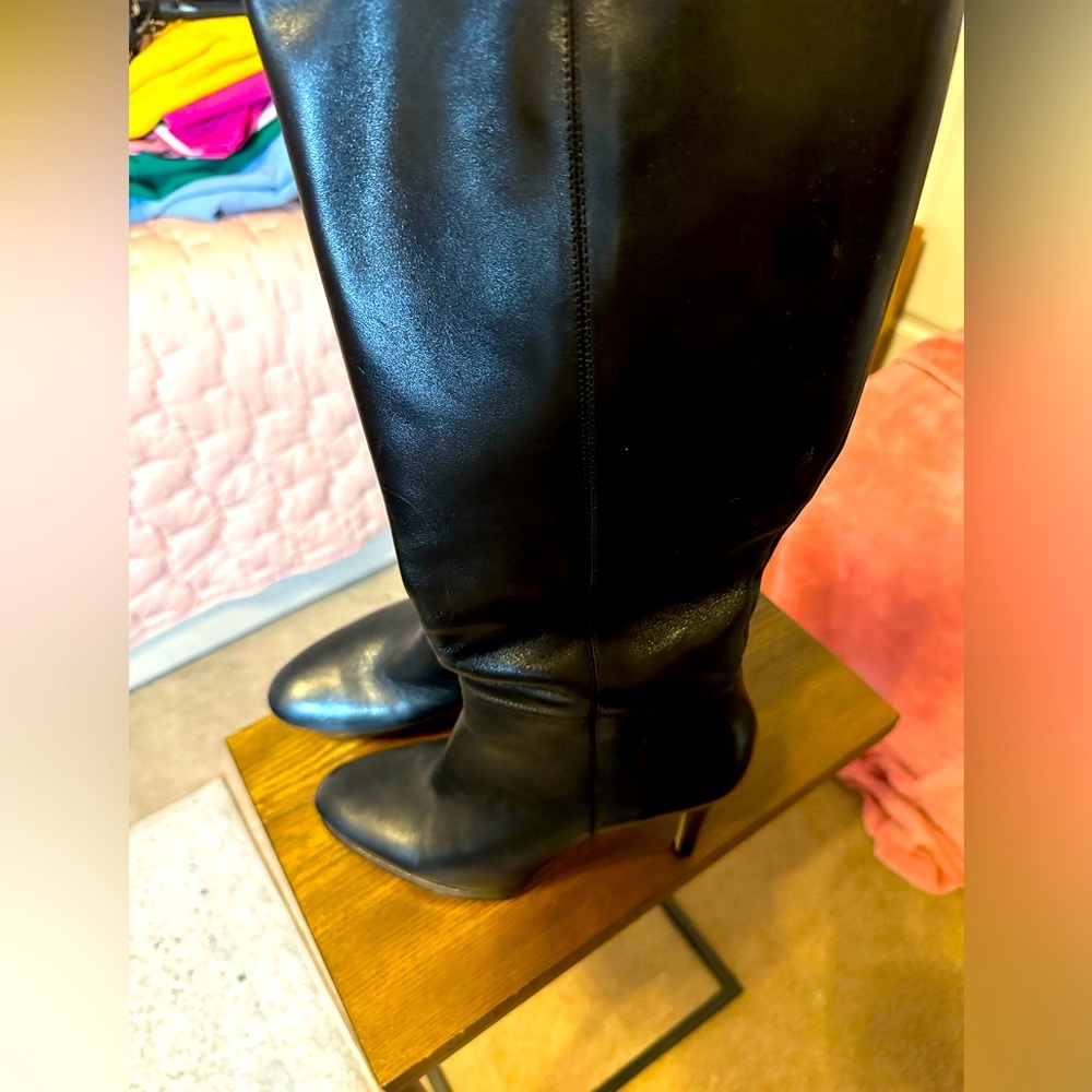 4” heel, knee boot, perfect for dress up or down; true to size